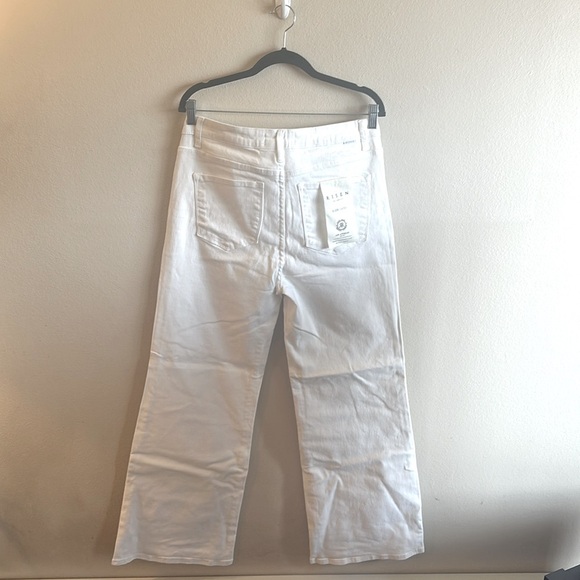 Risen Odette Wide Leg High Rise Jeans White Stretch Womens Size 13 - Picture 7 of 12